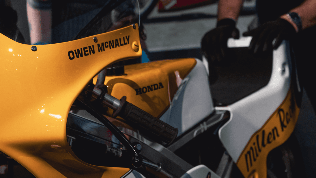 Owen McNallys yellow motorbike