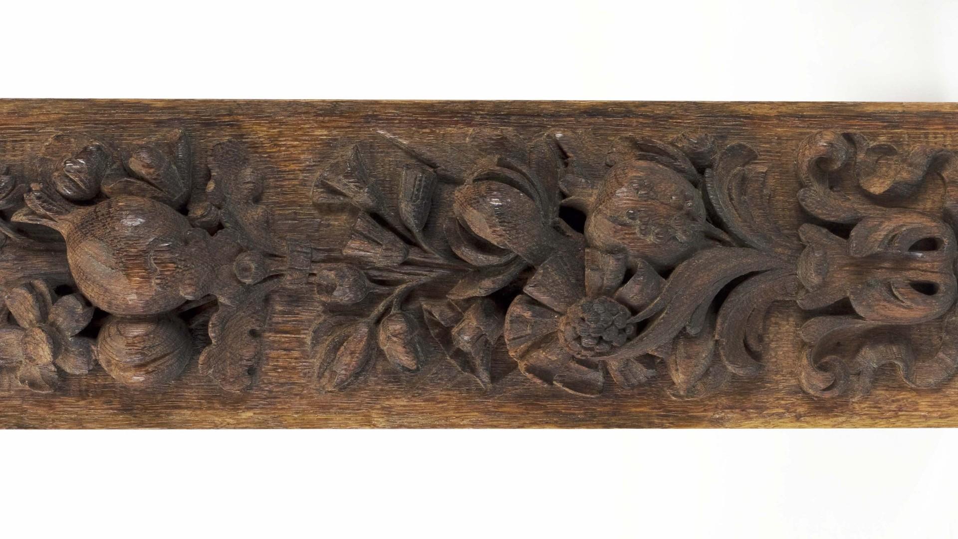 Carved oak staircase panel
