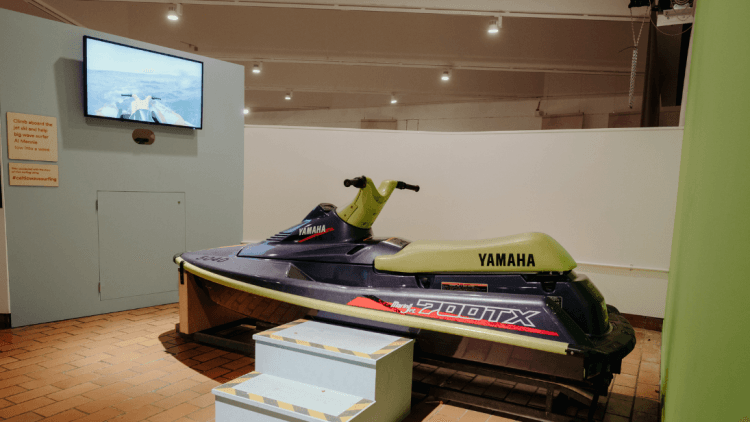 Jet ski in the Celtic Wave exhibition at the Ulster Transport Museum